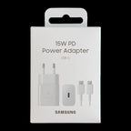 Samsung sieninis įkroviklis EP-T1510XWEGEU USB-C 15W PD AFC + USB-C laidas - baltas