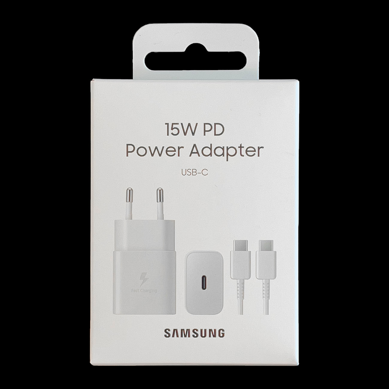 Samsung sieninis įkroviklis EP-T1510XWEGEU USB-C 15W PD AFC + USB-C laidas - baltas