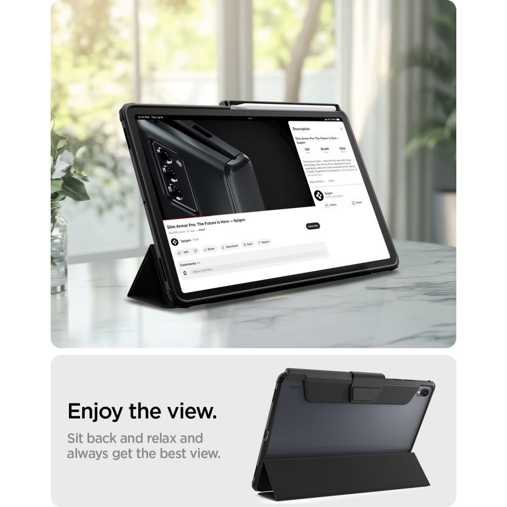 Dėklas Spigen Ultra Hybrid Pro Galaxy Tab S12+ 12.6, juodas -- Galaxy Tab S12+