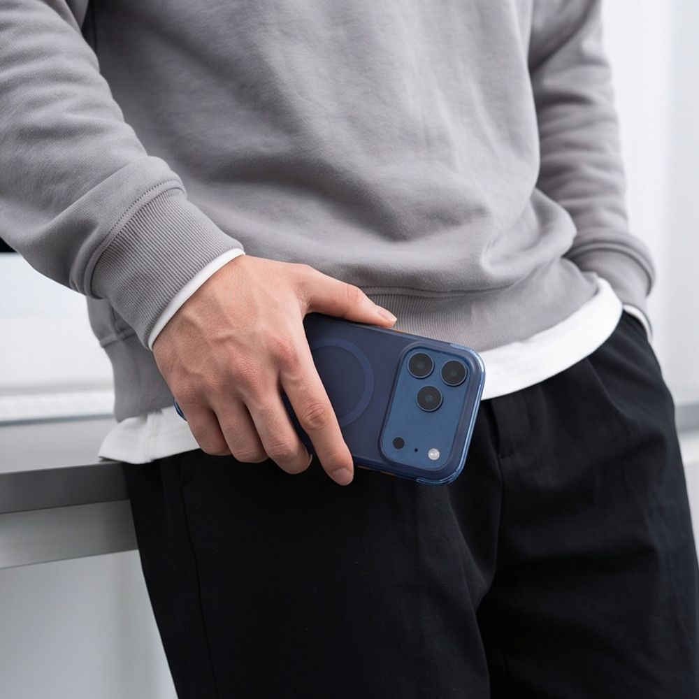 Dėklas Tech-Protect MagAir MagSafe CC iPhone 17 Pro / 18 Pro, matinis tamsiai mėlynas -- iPhone 17 Pro, iPhone 18 Pro