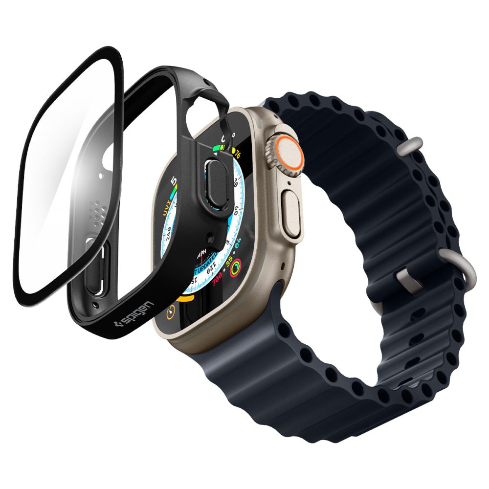 Dėklas Spigen Thin Fit 360 Apple Watch Ultra 1 / 2 (49 mm), juodas -- Apple Watch Ultra (49 mm), Apple Watch Ultra 2 (49 mm)