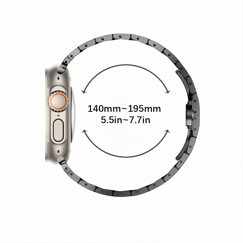 Dirželis Tech-Protect Stainless Apple Watch 8 / 9 / 10 / 11 / 12 / SE / Ultra (44 / 45 / 46 / 49 mm), Titanium / Orange...