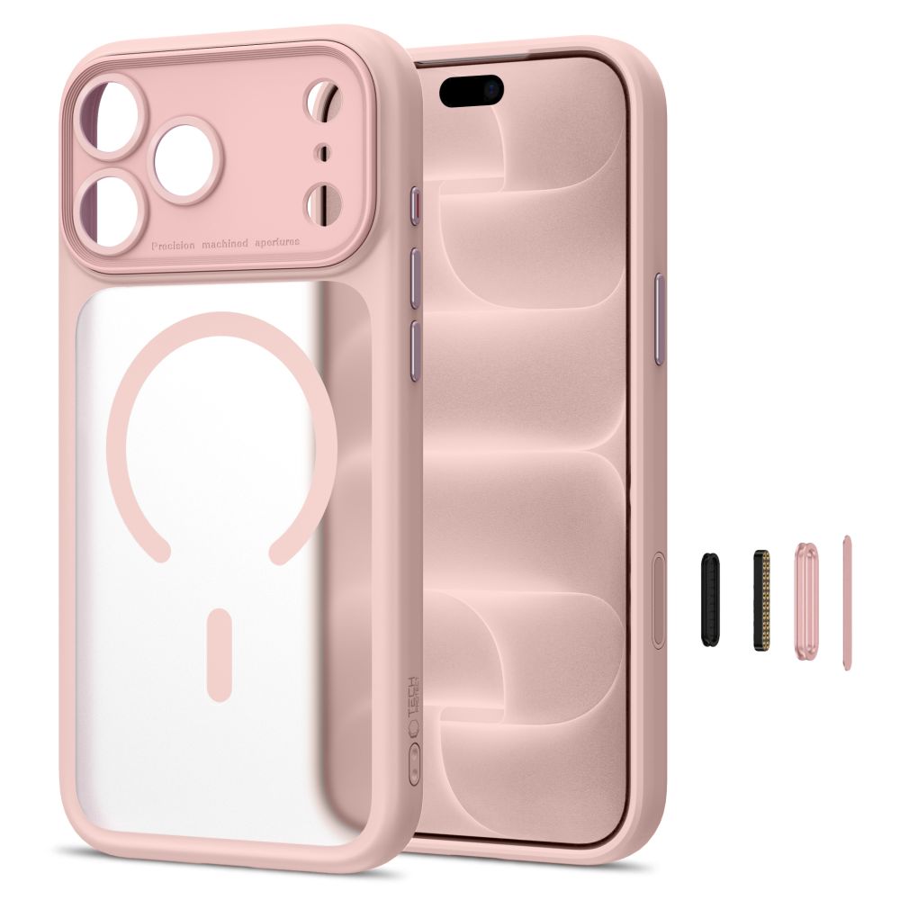 Dėklas Tech-Protect MagPeak MagSafe CC iPhone 17 Pro Max / 18 Pro Max, matinis rožinis -- iPhone 17 Pro Max, iPhone 18...
