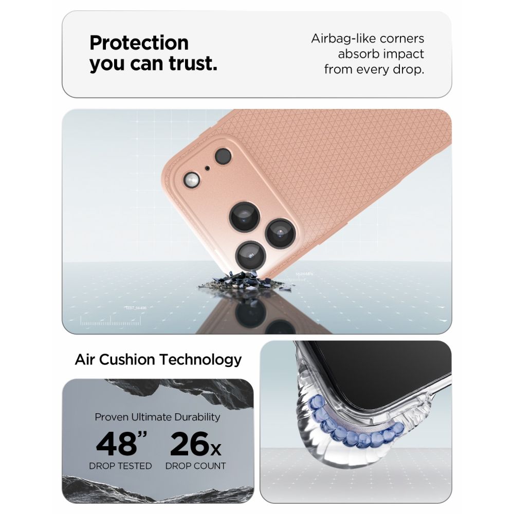 Dėklas Spigen Liquid Air iPhone 17 Pro Max / 18 Pro Max, rožinis titanas -- iPhone 17 Pro Max, iPhone 18 Pro Max