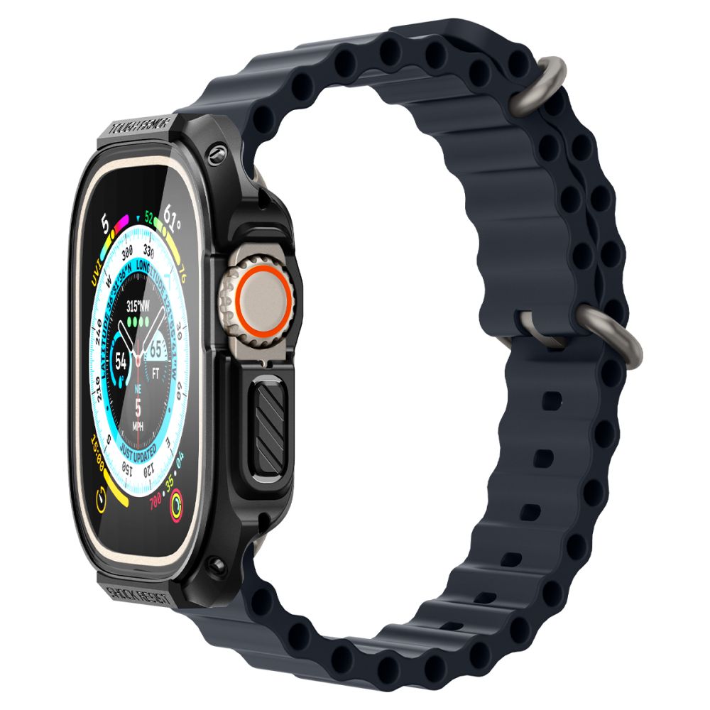 Dėklas Spigen Tough Armor Apple Watch Ultra 1 / 2 (49 mm), juodas -- Apple Watch Ultra (49 mm), Apple Watch Ultra 2 (49 mm)