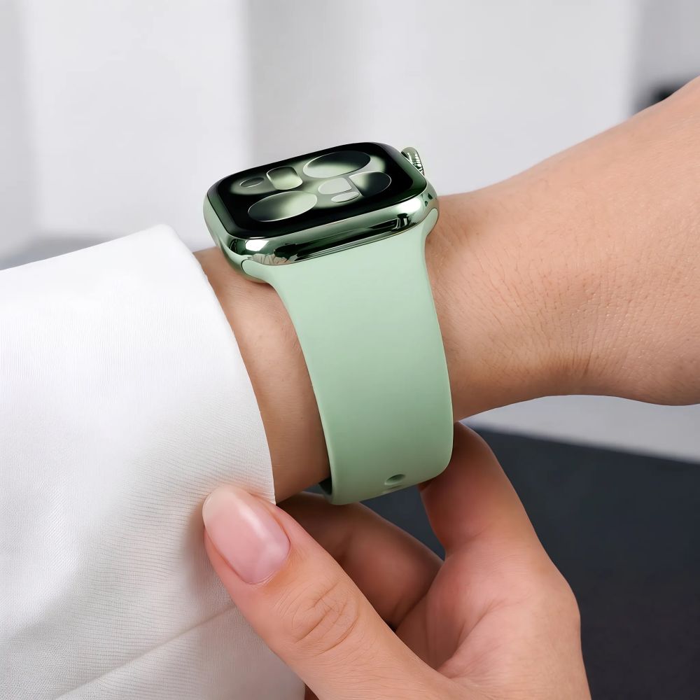 Dirželis Tech-Protect Silicone Apple Watch 8 / 9 / 10 / 11 / 12 / SE (40 / 41 / 42 mm), pistacinis -- Apple Watch 8 (41...