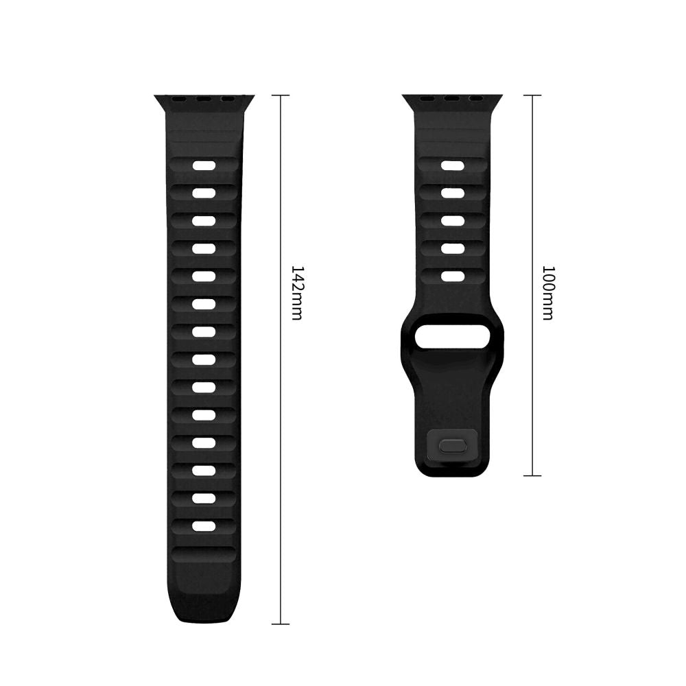 Dirželis Tech-Protect Silicone Line Apple Watch 8 / 9 / 10 / 11 / 12 / SE / Ultra (44 / 45 / 46 / 49 mm), juodas -- Apple...
