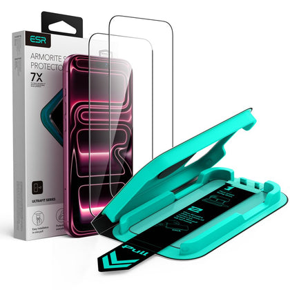 Apsauginis stiklas ESR UltraFit Armorite iPhone 17 Pro Max / 18 Pro Max, 2 vnt., juodas -- iPhone 17 Pro Max, iPhone 18...