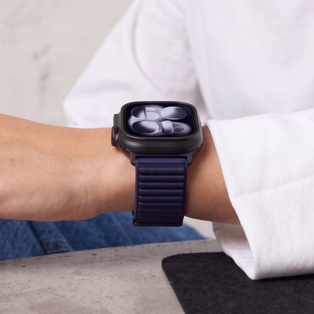Dirželis Tech-Protect NylonLoop Apple Watch 8 / 9 / 10 / 11 / 12 / SE / Ultra (44 / 45 / 46 / 49 mm), tamsiai mėlynas --...