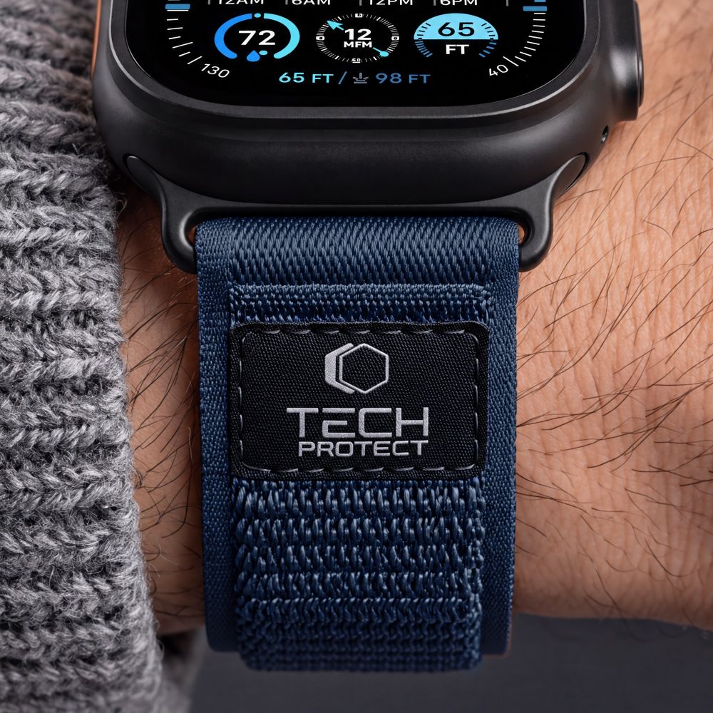 Dirželis Tech-Protect Nylon Elite Apple Watch 8 / 9 / 10 / 11 / 12 / SE / Ultra (44 / 45 / 46 / 49 mm), tamsiai...