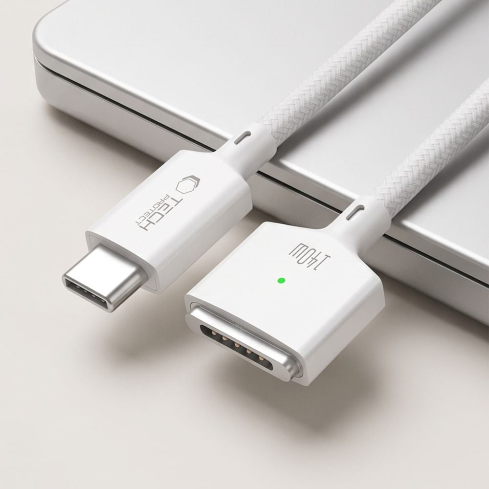 Kabelis Tech-Protect MMC01 Ultraboost USB-C - MagSafe 3, 140W, 300 cm, baltas -- MacBook