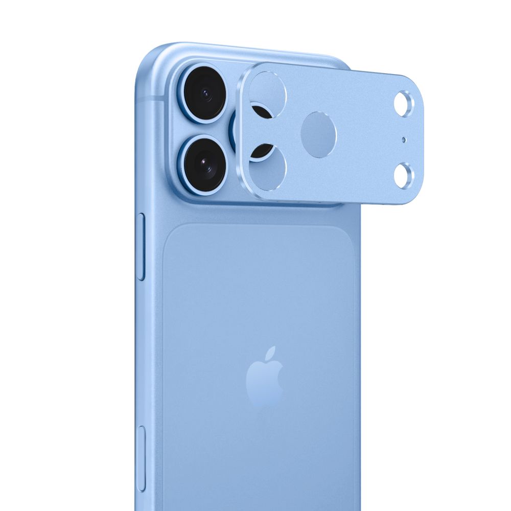 Kameros apsauginis stiklas Tech-Protect CamAlloy Fit+ iPhone 18 Pro, šviesiai mėlynas -- iPhone 18 Pro
