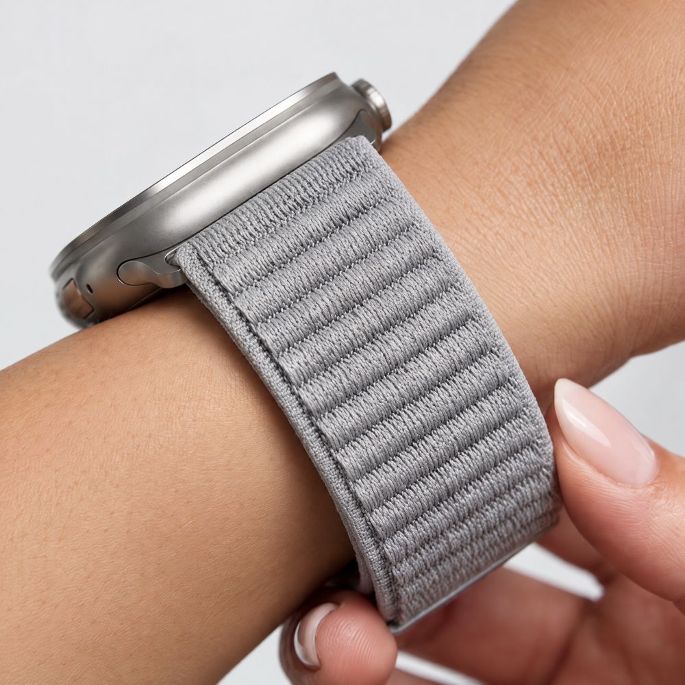 Dirželis Tech-Protect NylonLoop Apple Watch 8 / 9 / 10 / 11 / 12 / SE / Ultra (44 / 45 / 46 / 49 mm), šviesiai pilkas --...