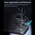 Kameros apsauginis stiklas ESR Armorite Camera Protector iPhone 18 Pro / 18 Pro Max, 2 vnt., juodas -- iPhone 18 Pro,...