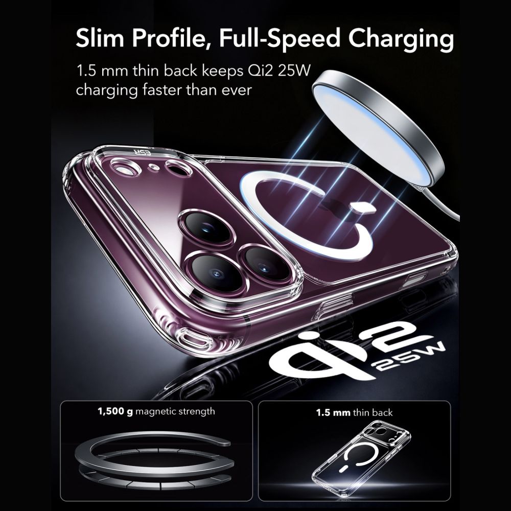 Dėklas ESR Classic Hybrid MagSafe iPhone 17 Pro Max / 18 Pro Max, skaidrus -- iPhone 17 Pro Max, iPhone 18 Pro Max