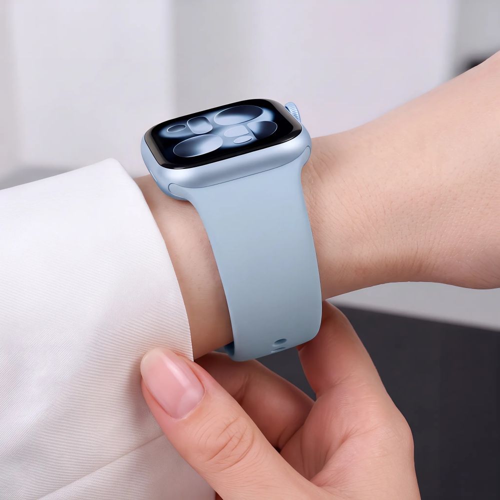 Dirželis Tech-Protect Silicone Apple Watch 8 / 9 / 10 / 11 / 12 / SE (40 / 41 / 42 mm), mėlynas -- Apple Watch 8 (41 mm),...