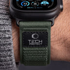 Dirželis Tech-Protect Nylon Elite Apple Watch 8 / 9 / 10 / 11 / 12 / SE / Ultra (44 / 45 / 46 / 49 mm), žalias/oranžinis...