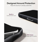 Dėklas ESR Leather Kickstand MagSafe iPhone 17 Pro / 18 Pro, juodas -- iPhone 17 Pro, iPhone 18 Pro
