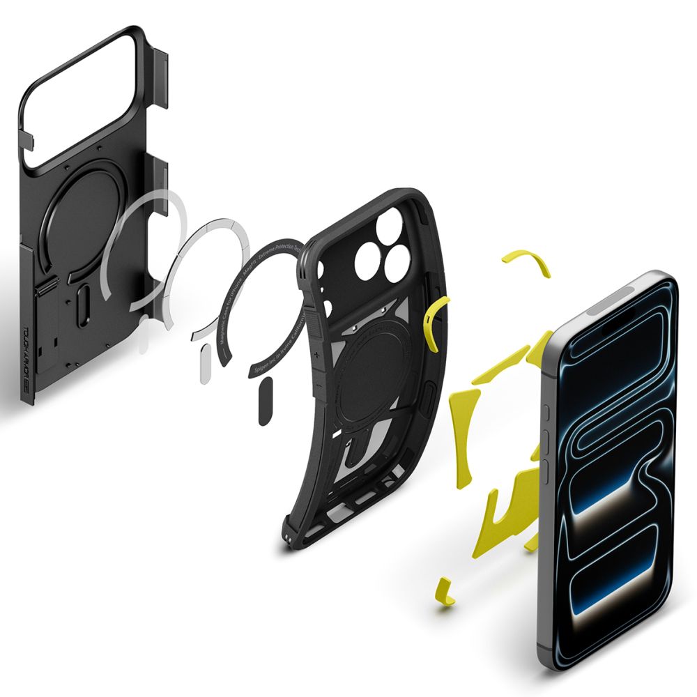 Dėklas Spigen Tough Armor T MagSafe iPhone 17 Pro / 18 Pro, juodas -- iPhone 17 Pro, iPhone 18 Pro