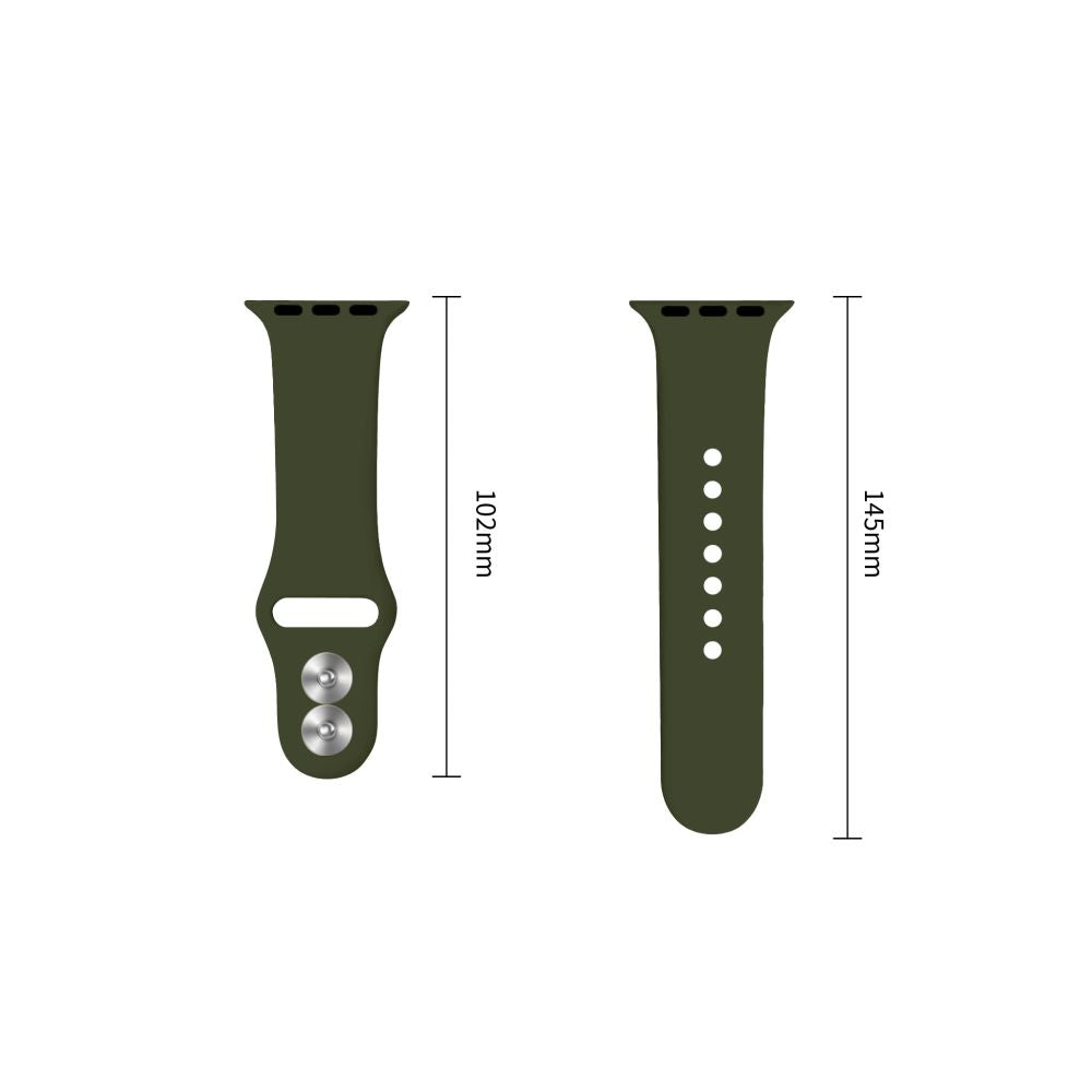 Dirželis Tech-Protect Silicone Apple Watch 8 / 9 / 10 / 11 / 12 / SE / Ultra (44 / 45 / 46 / 49 mm), alyvuogių žalias --...