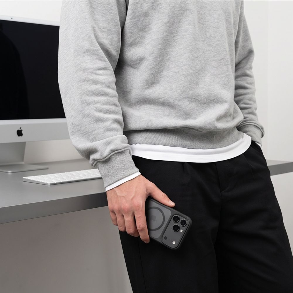 Dėklas Tech-Protect MagMat MagSafe CC iPhone 17 Pro Max / 18 Pro Max, matinis juodas -- iPhone 17 Pro Max, iPhone 18 Pro Max