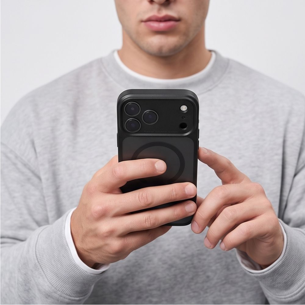 Dėklas Tech-Protect MagPrime MagSafe CC iPhone 17 Pro Max / 18 Pro Max, matinis juodas -- iPhone 17 Pro Max, iPhone 18...