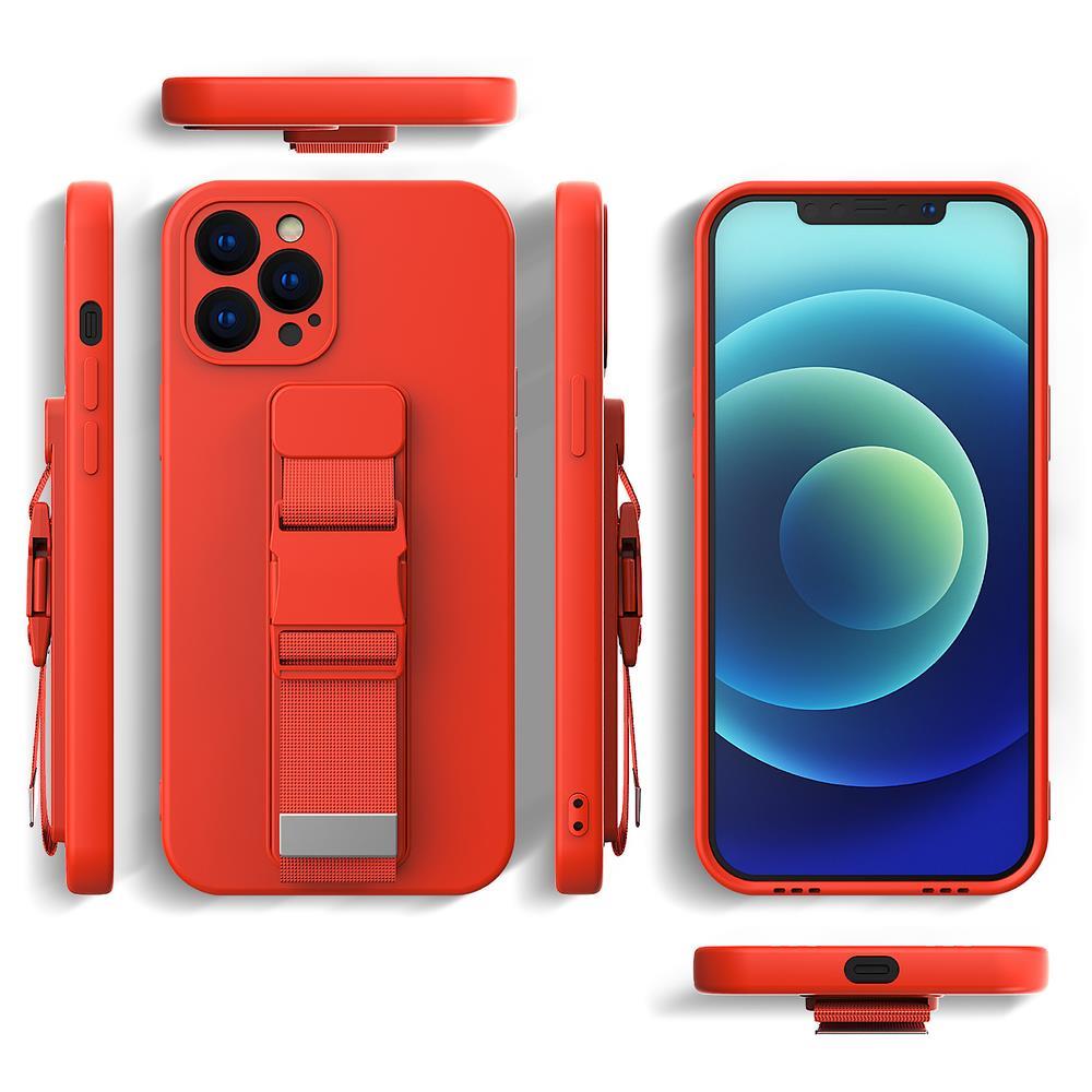 Silikoninis dėklas su virvute Xiaomi Redmi 10 – raudonas -- Xiaomi Redmi 10