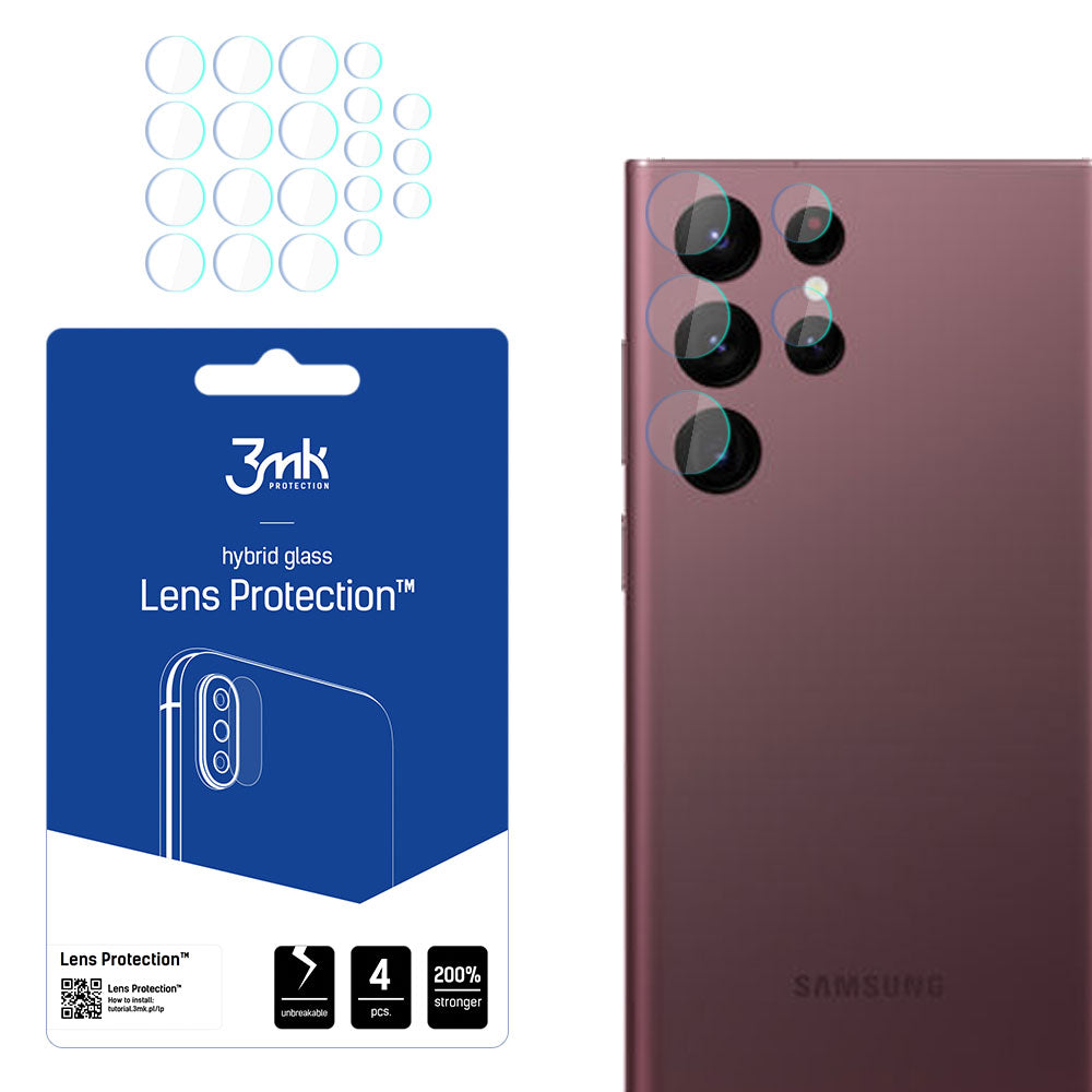 3mk Lens Protection™ hibridinis stiklas Samsung Galaxy S22 Ultra 5G kamerą objektyvo apsauga -- Samsung Galaxy S22 Ultra