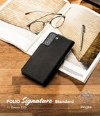 Ringke Folio Signature odinis dėklas Galaxy S22+ – juodas -- Samsung Galaxy S22+