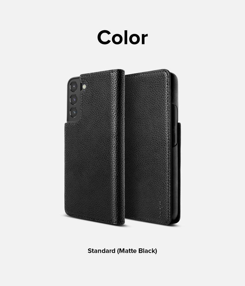 Ringke Folio Signature odinis dėklas Galaxy S22+ – juodas -- Samsung Galaxy S22+