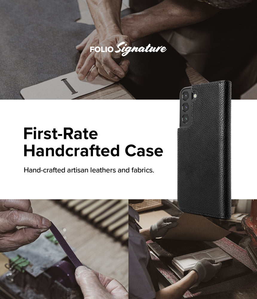 Ringke Folio Signature odinis dėklas Galaxy S22+ – juodas -- Samsung Galaxy S22+