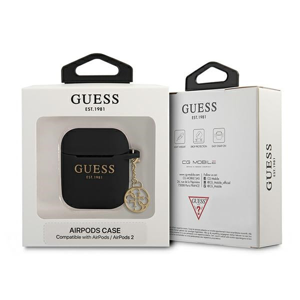 Guess silikoninis dėklas AirPods 1/2 – juodas