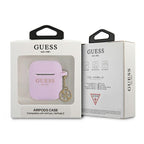 Guess silikoninis dėklas AirPods 1/2 – violetinis
