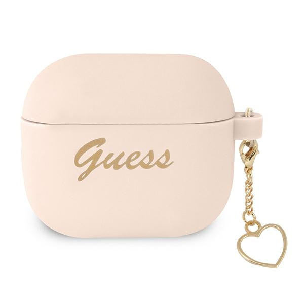 Guess silikoninis dėklas AirPods 3 – rožinis, Charm Heart