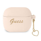 Guess silikoninis dėklas AirPods 3 – rožinis, Charm Heart