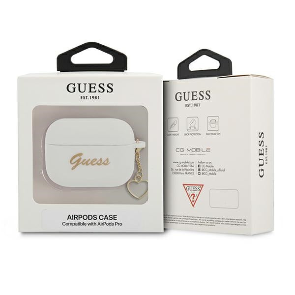 Guess silikoninis dėklas AirPods Pro – baltas