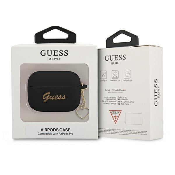 Guess silikoninis dėklas AirPods Pro – juodas