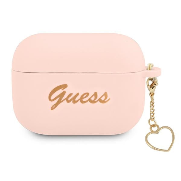 Guess silikoninis dėklas AirPods Pro – rožinis, su pakabuku