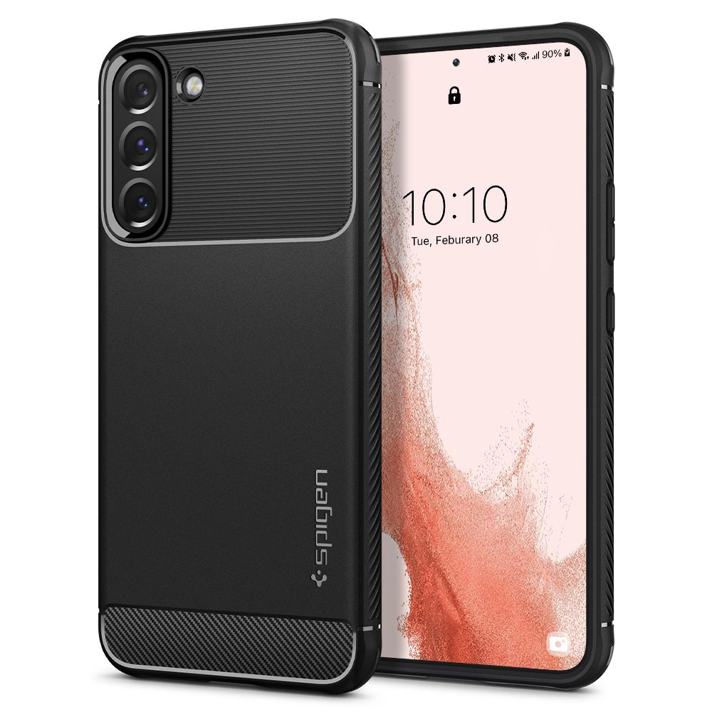 Spigen Rugged Armor dėklas Samsung Galaxy S22 – juodas -- Samsung Galaxy S22