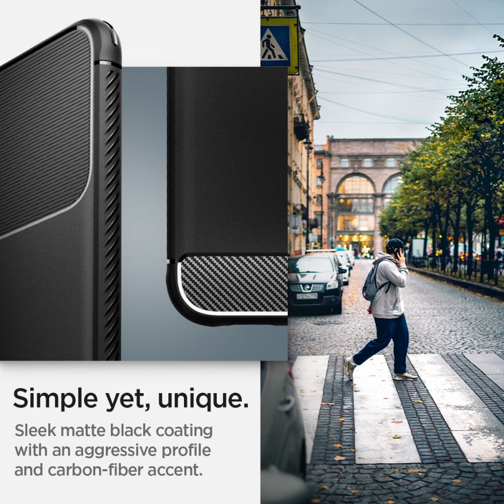 Spigen Rugged Armor dėklas Samsung Galaxy S22 – juodas -- Samsung Galaxy S22