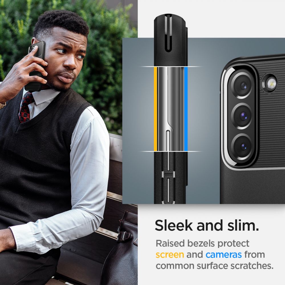 Spigen Rugged Armor dėklas Samsung Galaxy S22 – juodas -- Samsung Galaxy S22