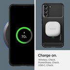 Spigen Rugged Armor dėklas Samsung Galaxy S22 – juodas -- Samsung Galaxy S22