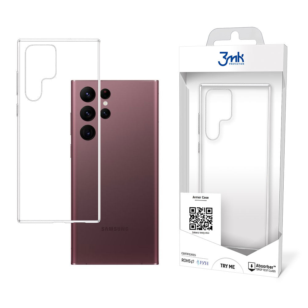 3mk šarvų dėklas, skirtas Samsung Galaxy S22 Ultra 5G – skaidrus -- Samsung Galaxy S22 Ultra 5G