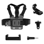 GoPro krūtinės dirželis aksesuar rinkinys 5in1 skirtas GoPro, DJI, Insta360, SJCam, Eken sportinėms kameroms (GoPro 5 in...