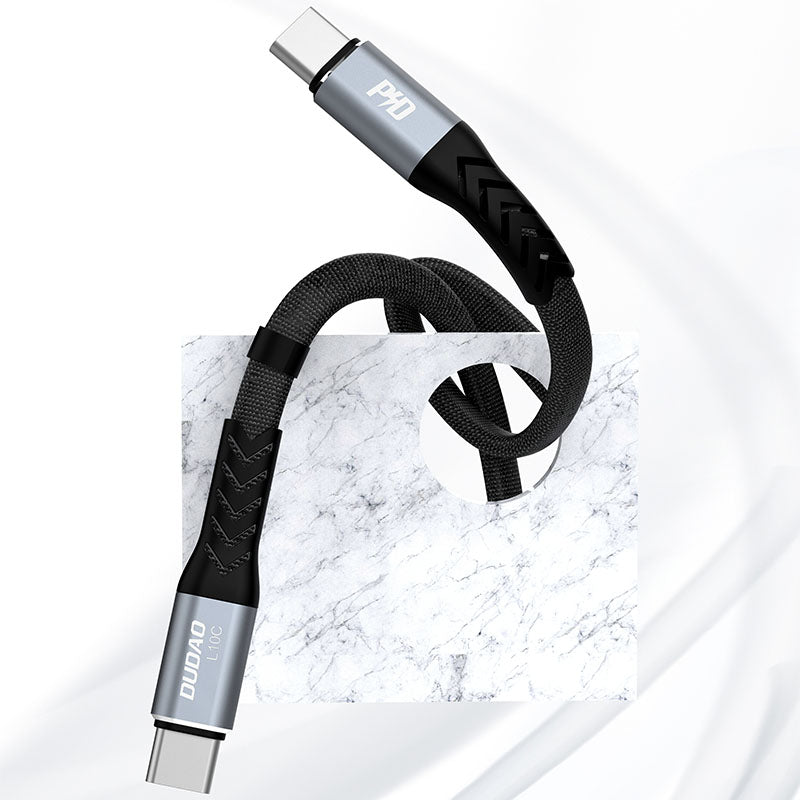 Dudao L10C USB-C - USB-C PD laidas 100W 5A 0.23 m, juodas