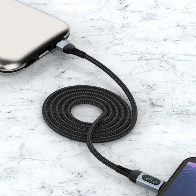 Dudao USB-C - Lightning greito įkrovimo PD 20W laidas 1 m, juodas (L7MaxL)