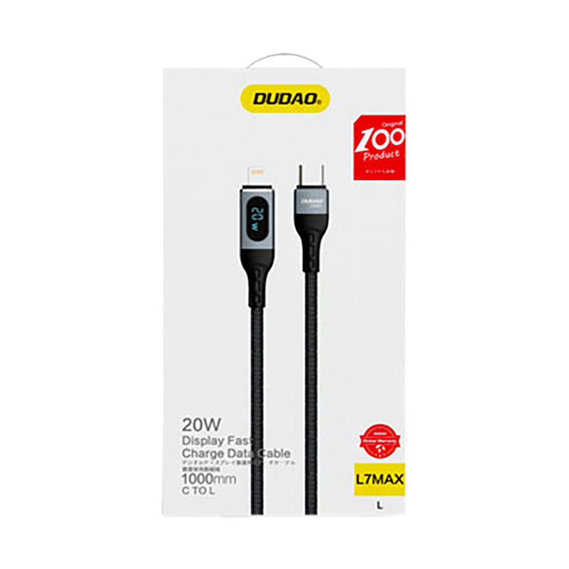 Dudao USB-C - Lightning greito įkrovimo PD 20W laidas 1 m, juodas (L7MaxL)