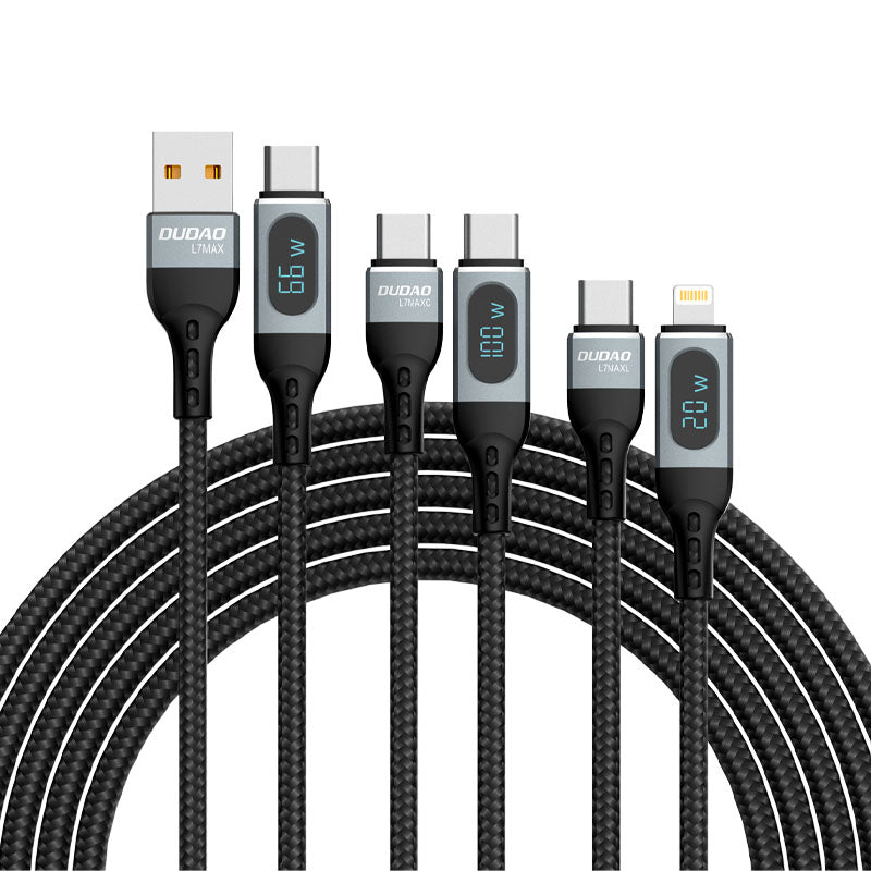 Dudao USB-C - Lightning greito įkrovimo PD 20W laidas 1 m, juodas (L7MaxL)