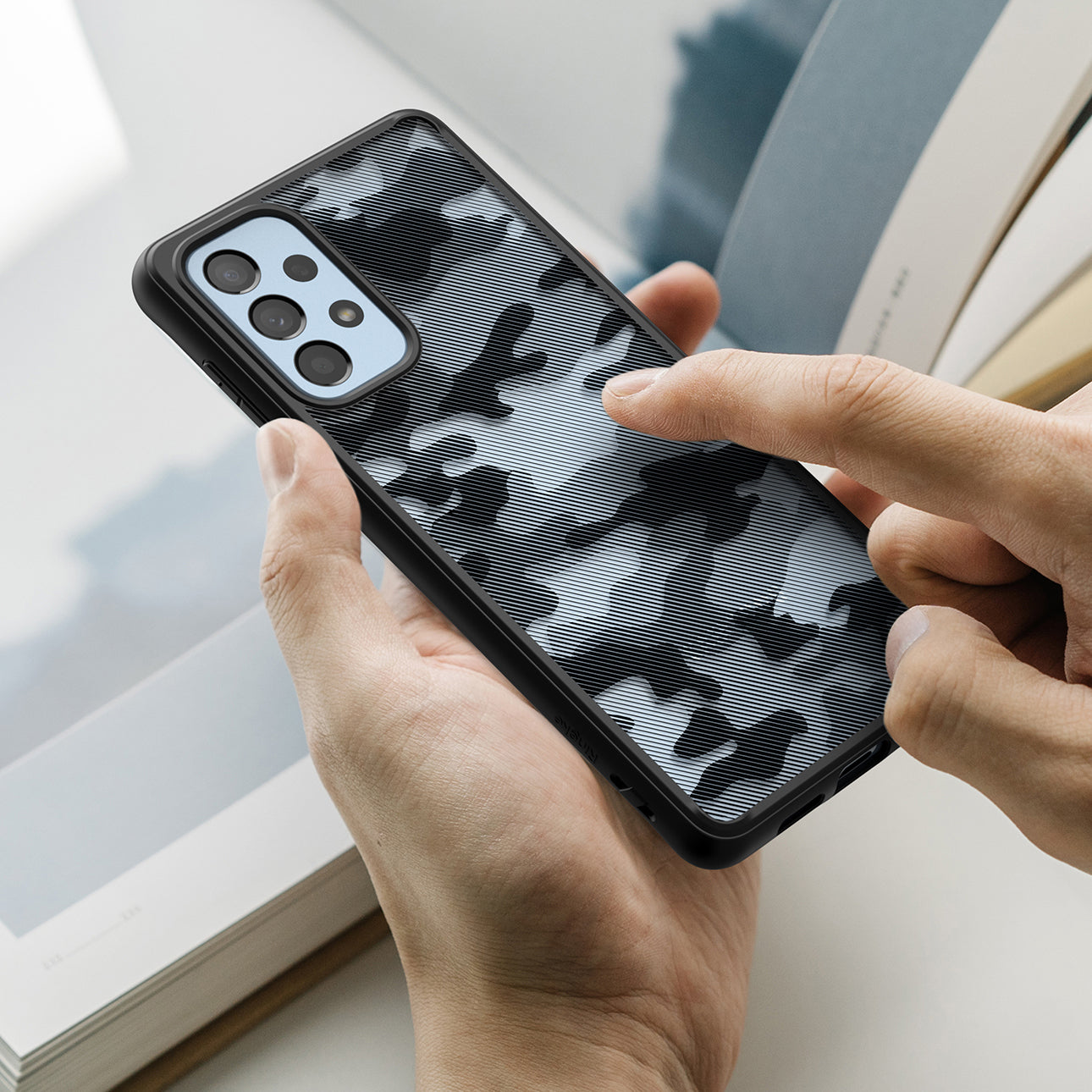Ringke Fusion Matte dėklas Samsung Galaxy A73 – juodas -- Samsung Galaxy A73