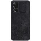 Nillkin Qin odinis atverčiamas dėklas Galaxy A73 – juodas -- Samsung Galaxy A73
